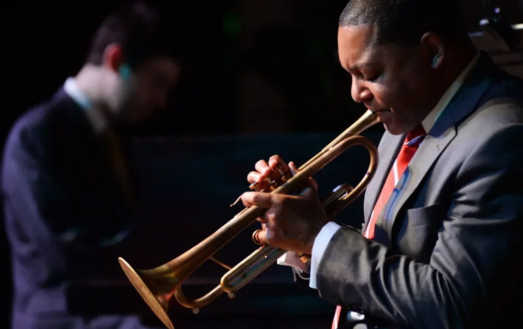 Wynton Marsalis playing the trumpet