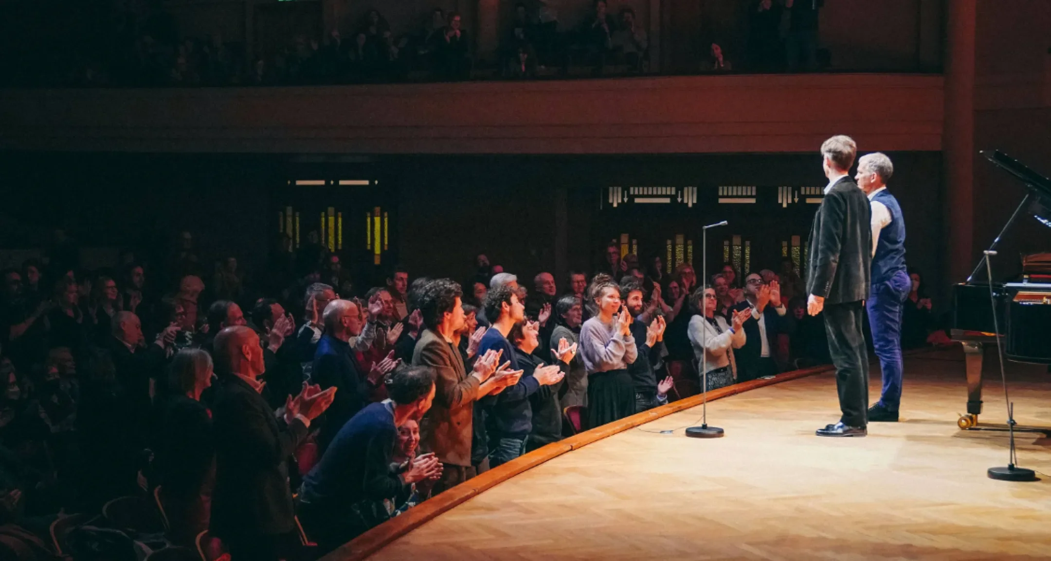 Brad Mehldau and Ian Bostridge greeting the audience