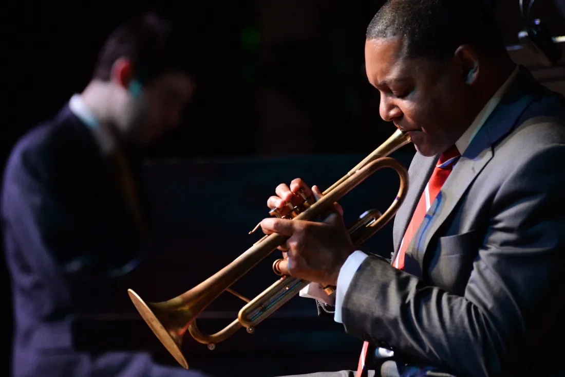 Wynton Marsalis playing the trumpet